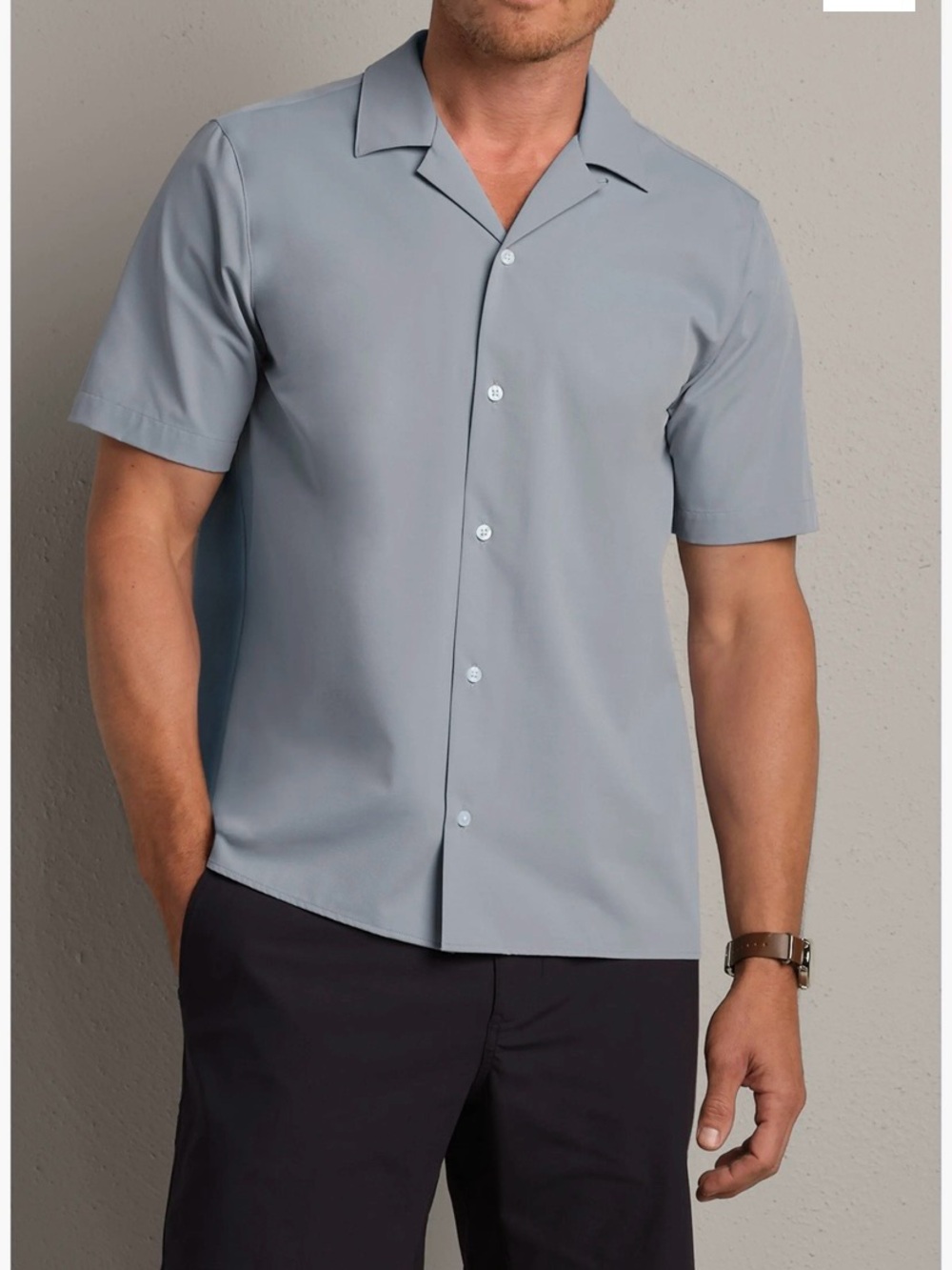 Rhone XXL State of Mind Performance Camp Shirt Blue Stone Gray Men's Minimalist